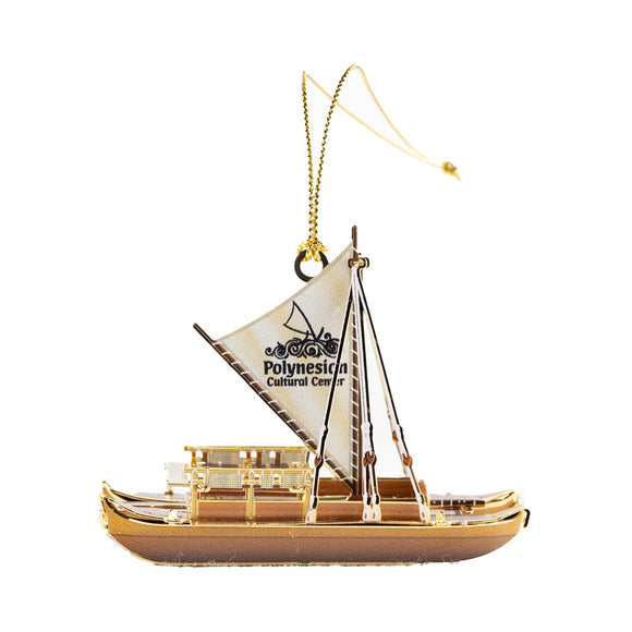 Polynesian Canoe  with Sail Christmas Ornament - XL - Polynesian Cultural Center