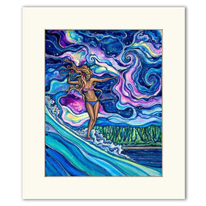 "Cosmic Surf" Matted Print by Colleen Wilcox- 11" x 14"