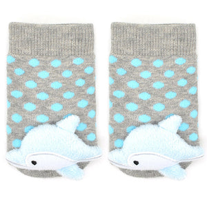 Boogie Toes Dolphin Rubber Sole Baby Socks