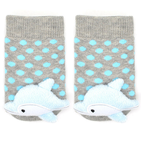 Boogie Toes Dolphin Rubber Sole Baby Socks