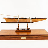 Hand-carved Samoan Canoe with Acrylic Display Case- 24''