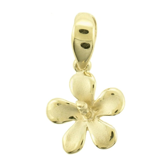 14K Gold Hibiscus Pendant