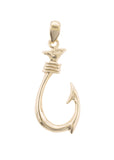 14K Gold Hawaiian Fish Hook Pendant- Yellow Gold