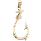 14K Gold Hawaiian Fish Hook Pendant