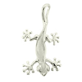 14K Gold Gecko Pendant - White