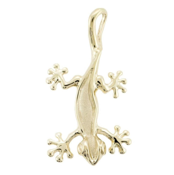 14K Gold Gecko Pendant - Yellow