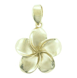 14K Gold Plumeria Pendant- Green Gold