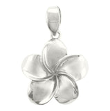 14K Gold Plumeria Pendant- White Gold