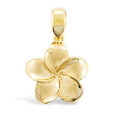 14K Gold Plumeria Pendant- Yellow Gold