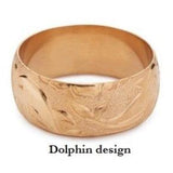 Hawaiian Heirloom 14K Gold Ring- 10mm Shank- Dolphin Design