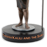 Hamana Kalili "Shaka" Cold Cast Bronze Statuette showing base with lettering.