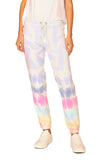 Model wearing Marina 'Endless Summer" Tie Dye Joggers 