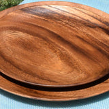  12"x12"x1" Round Acacia Wood Plate- with smaller plate that is not inluded. 