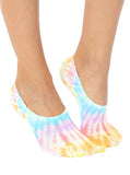 Model wearing Living Royal Pastel "Tie Dye" No-Show Liner Socks