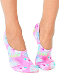 Model wearing Living Royal "Pink Hibiscus" No-Show Liner Socks