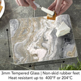 Highland Wood "Quartz" Tempered Glass Cutting Board- 10"x8"