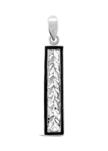 Sterling Silver Maile Pendant with Black Enamel - Polynesian Cultural Center