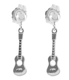 Sterling Silver Ukulele Post & Ball Earrings