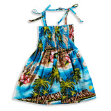 RJC Youth "Family Hibiscus" Print Dress- Turquoise 